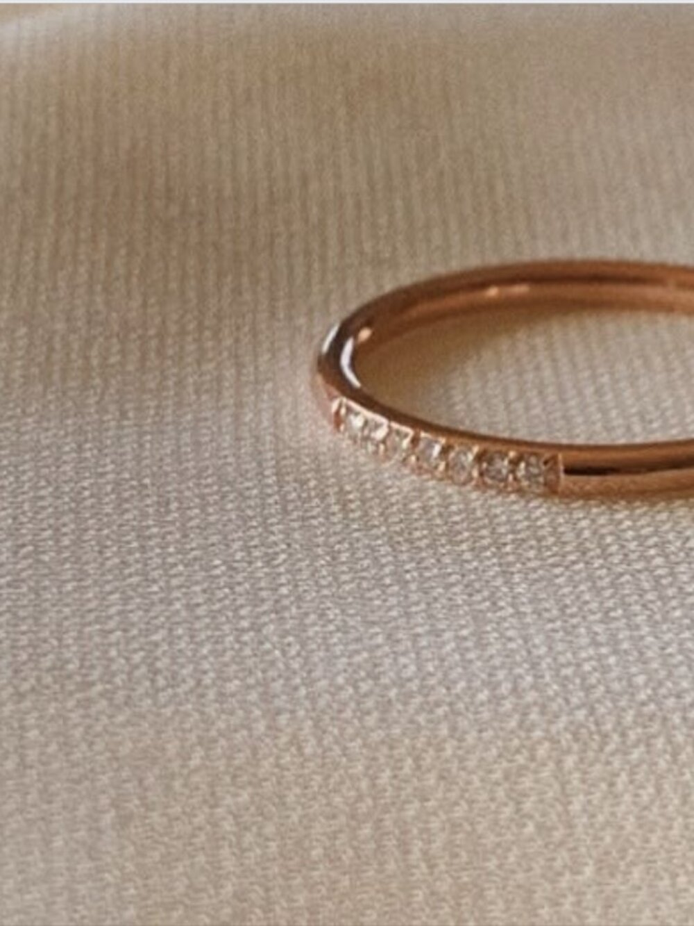 14k Rose Gold Ring with Diamonds - Size 7